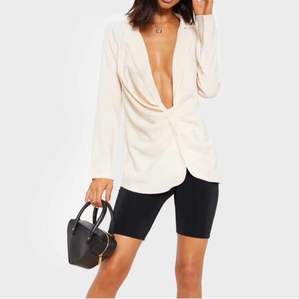 PrettyLittleThing Cream Button Down Shirt